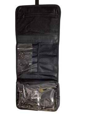 Sixplus Hanging Travel Toiletry Bag*Compartments*Clear Zipper Pouches*Black*NIP